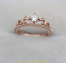 Solid 14 K Rose Gold 0 50 Ct Round Diamond Crown Shape Engagement Ring Certified Engagement Ring White Gold Unique Engagement Rings Gold Diamond Wedding Band