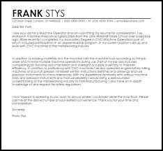 Machine Operator Cover Letter Sample Cover Letter Templates Examples