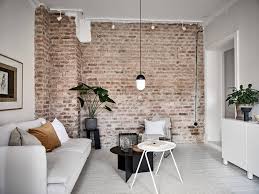 Scandinavian Living Room With Exposed Brick Wall Exposed Brick Wall Living Room Brick Living Room Brick Wall Living Room