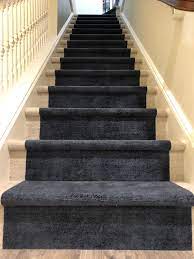Our Beautiful Custom Stair Runner Installation Made Out Of Two Broadloom Carpets By Rosecore Style Nexus Hy Carpet Stairs Dark Brown Carpet Stair Runner Carpet