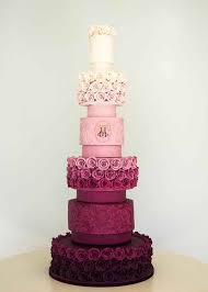 Gorgeous Ombre Wedding Cake Prefect For A Magenta Maroon Theme Cake Dream Cake Cake Design