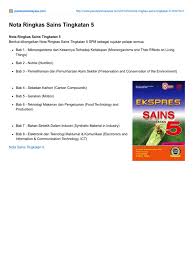 Nota Ringkas Sains Tingkatan 5 Semua Bab