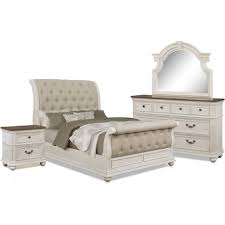 Related searches american freight king bed american freight queen bed antique wood furniture faux leather furniture queen bedroom furniture signature from white bedroom sets to black & more. Mayfair 6 Piece Upholstered Sleigh Bedroom Set With Nightstand Dresser And Mirror American Signature Furniture