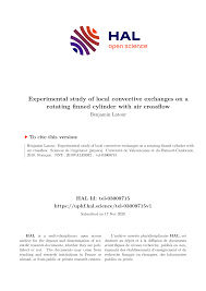 Experimental study of local convective exchanges
