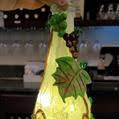 Wine Bottle Decor Crafted w/ Barrel, Leaves & Vines