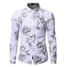 Men S Geek Rose Gold Fornecedor Camisas De Times Shiny Flowered Printed Stylish Slim Fit Long Sleeve Button Down Shirt Buy Sleeveless Button Down Shirts For Men Military Style Button Up Shirts Long Sleeve