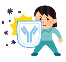 抗体で身を守る人のイラスト（女性） | かわいいフリー素材集 いらすとや