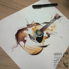Tattoo By Joao Victor Martins At Brazil Colour Draw Design Watercolor Bibujo Diseno Arts Guitar Yamaha Guitar Art Music Drawings Music Artwork