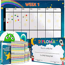 Potty Training Reward Chart Multicolored Star Stickers Mark Behavior Progress Motivational Toilet Training For Toddlers And Children Great For