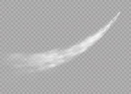 Aircraft Smoke Isolated On Transparent Background Plane Smoke Rocket Stream Effect Airplane Jet Cloud Flight Speed Burst Realistic Airplane Condensation Trail Aircraft Flight Speed Smoke Cloud