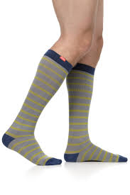 Mens Stripe Cotton Knee Highs Accucare Canada