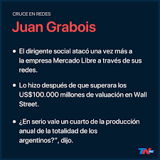 Sin mencionarlo y en solo ocho palabras, el fundador y ceo de mercado libre, marcos galperín, respondió las enérgicas críticas del dirigente social juan grabois, luego de que se conociera que. Juan Grabois Volvio A Atacar A Mercado Libre Y Lo Cruzaron En Las Redes Tn