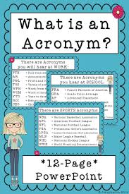 Teach Acronyms To Your Class Here S Some Fun Examples Students Will Hear At School And Grammar Lesson Plans Teacher Lesson Plans Improve Reading Comprehension