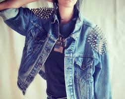 Grunge Denim Jacket Etsy Jacket grunge denim jacket denim shirt soft grunge outfit skirt tights. grunge denim jacket etsy