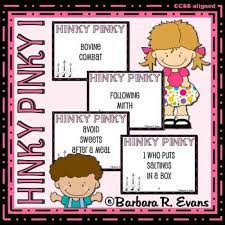 (hink pink for 1 syllable, hinky pinky for 2, etc). Pin On School