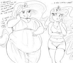 Neither princess appears to want to let up. 688057 Safe Artist Sirmasterdufel Character Princess Celestia Character Princess Luna Species Anthro Bbw Belly Breasts Busty Princess Celestia Busty Princess Luna Chubby Chubbylestia Fat Female Grayscale Monochrome Obese Tight Clothing Weight