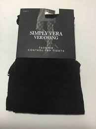 Simply Vera Wang Black Fashion Control Top Diamond Tights