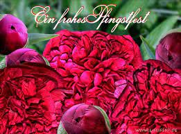 Die apostelgeschichte erzählt, dass der heilige geist auf die apostel und die jünger jesu herabkam, als sie sich zum pfingstfest in jerusalem versammelt hatten. Grusse Zu Pfingsten Mit Roten Pfingstrosen Auf Der Grusskarte Frohe Pfingsten Grusse Zu Pfingsten Pfingsten