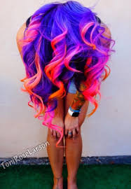 Purple Pink And Orange Hair Hair Styles Hair Color Crazy Cool Hair Color