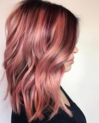 Dark Roots Balayage Pink Hair Hair Color Rose Gold Gold Hair Colors Gold Hair