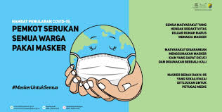 Poster ukuran 31.5 cm x 47 cm tema : Hambat Penularan Covid 19 Pemkot Serukan Semua Warga Pakai Masker