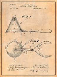 ice cream mold and disher antique paper