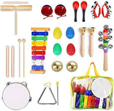 The best sets of musical instruments for toddlers (sets of percussion instruments). Drums Percussion Baby Toddler Tambourine Percussion Instruments For Children Ulifeme Kids Musical Instruments Wooden Xylophone 25pcs Musical Toys Wood Set Music Shakers Gift For Boys Girls With Carrying Bag