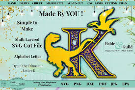 Download 3d Layered Mandala Dinosaur Svg Alphabet Letter K Silhouette 1285743 Cut Files Design Bundles