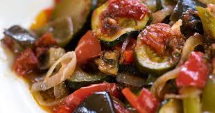 Zucchini Eggplant Bell Peppers Tomatoes And Onion Coated In A Provencal Herb And Olive Oil Dressing And Roaste Stuffed Peppers Baked Dishes Vegetable Dishes