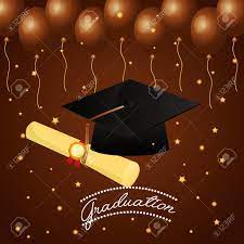 The frame has the words 'graduation follow your dreams' and 'graduation celebrate with the graduate'. Congratulations Graduation Hat Certificate And Stars Balloons Royalty Free Cliparts Vectors And Stock Illustration Image 112380562