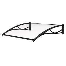 Advaning 55 Inch X31 Inch Polycarbonate Door Awning Pn Series Premium Quality 100 Bayer Raw Material Solid Sheet Color Black Brackets Da5531 Pbs1n Sombra Para Patio Cubre Puertas Techos