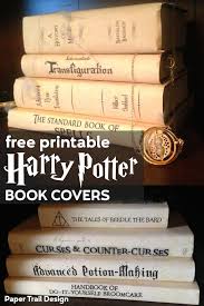Harry Potter Book Covers Free Printables Paper Trail Design Harry Potter Book Covers Harry Potter Decor Harry Potter Printables