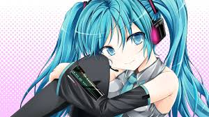 Cute anime girl with long blue hair and big eyes. Wallpaper Illustration Long Hair Anime Girls Blue Hair Artwork Smiling Black Hair Vocaloid Hatsune Miku Headphones Hair Ornament Mangaka 1920x1080 Ludendorf 16409 Hd Wallpapers Wallhere