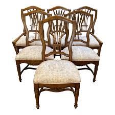 Drexel heritage dining room 98 table 6 chairs w/2 leaves w/table pads hutch. Drexel Heritage Wheat Back Chairs Set Of Six Design Plus Gallery
