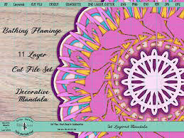 Download Cricut Mandala Mermaid Svg 3d Multi Layer Svg File For Glowforge Laser Cut Silhouette Cutting Machine Layered Mandala Little Mermaid Svg Party Supplies Paper Party Supplies