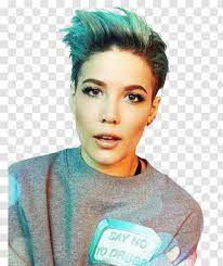 On monday (december 16), the clementine singer took to her instagram story to reminisce about one of her legendary haircuts. Halsey Hairstyle Short Hair Pixie Cut Spray Transparent Png