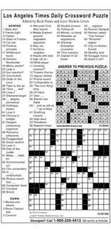 Check spelling or type a new query. View Today S Los Angeles Times Crossword Puzzle The Michigan Daily