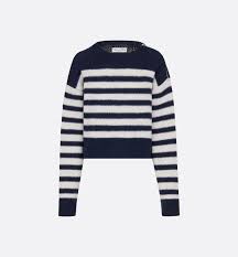 Sweater Navy Blue Cashmere With White Stripes Ready To Wear Women S Fashion Dior Moda Feminina Moda Calcas Casuais