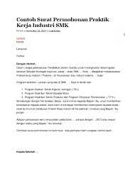 Doc Contoh Surat Permohonan Praktik Kerja Industri Smk Ario Fajri Academia Edu