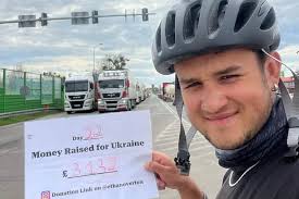 Man cycled 2,000 miles from the UK to Ukraine