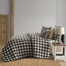 Black And White Buffalo Check Bedding Set Bee Willow Home Buffalo Check Flannel Comforter Set Comforter Sets Duvet Cover Sets Flannel Duvet Cover