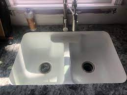 Kohler cobalt blue kitchen sink drop in 36 range. Kitchen Sink Installed Wrong