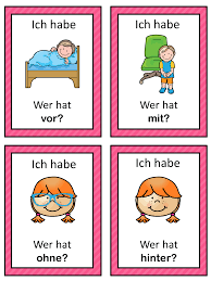 German Prepositions Ich Habe Wer Hat Game German Prepositions German Resources Learn German