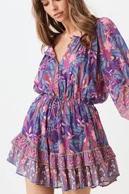 Bianca Long Sleeve Playdress Spell Usa In 2020 Purple Long Sleeve Mini Dress Mini Dress With Sleeves Long Sleeve Mini Dress