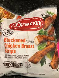 Frozen meat, seafood & meatless. Blackened Flavored Chicken Breast Strips Tyson Brand