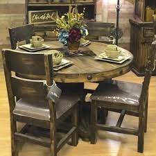 Don't forget that when you buy a table and chairs together, the chairs become half. Ponderosa Round Dining Set In 2021 Rustic Dining Room Table Round Dining Set Beautiful Dining Rooms