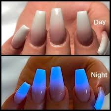My New Glow In The Dark Nails Yelp Glow Nails Neon Acrylic Nails Rave Nails