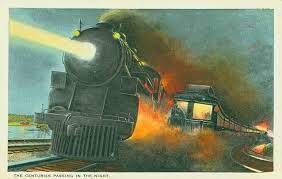Postcard Chicago Train Twentieth Century Limited Two Passing In The Night Early Chuckman S Photos On Wordpress Chicago Nostalgia And Memorabilia
