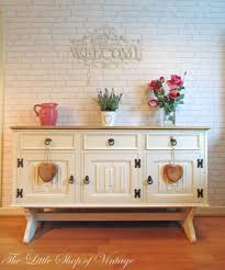 Beautiful Old Charm Sideboard Painted In Farrow Ball Clunch With Sanded Natural Oak Top