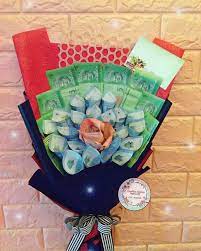 Gambar gubahan wang hantaran mas kahwin cantik memukau! Gubahan Bouquet Wang Kertas Sesuai Untuk Mas Kahwin